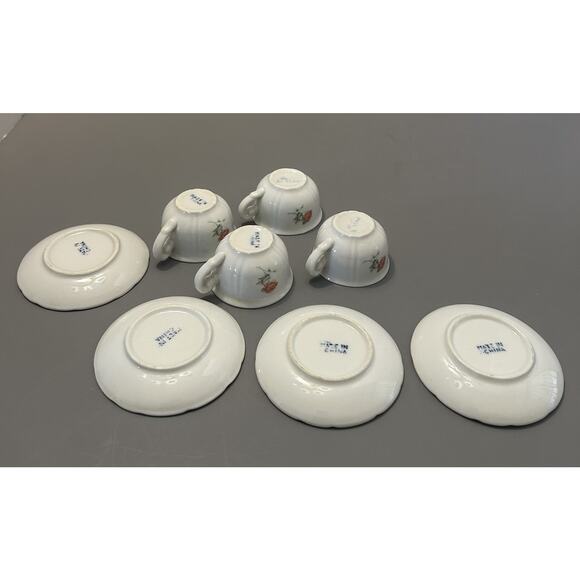 Dollhouse Miniature Tea Pot Set Kitchen Dish Rose Floral 13 Piece Lot VTG - READ - Picture 3 of 9